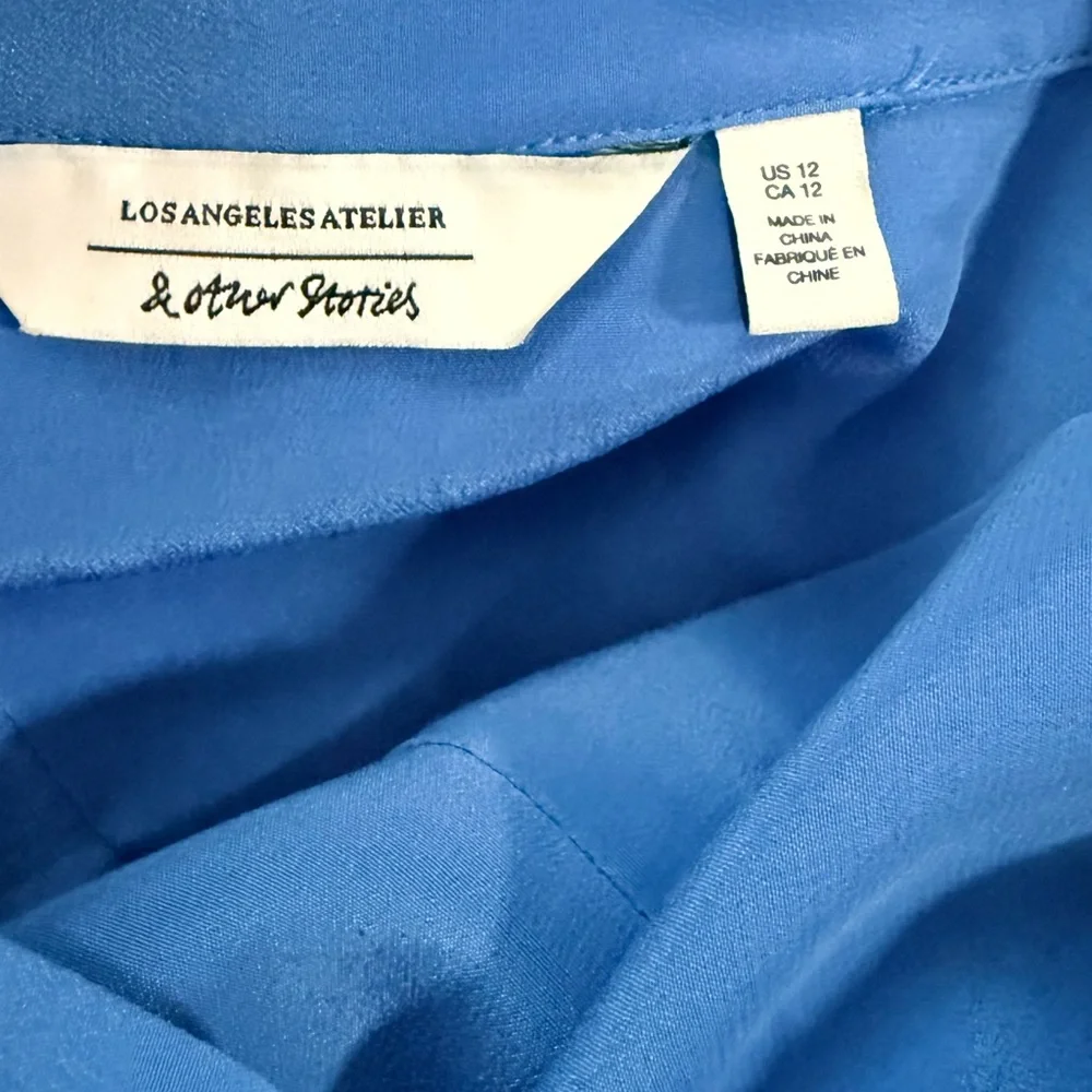 & Other Stories Silk Blue Women's Shirt Size 12